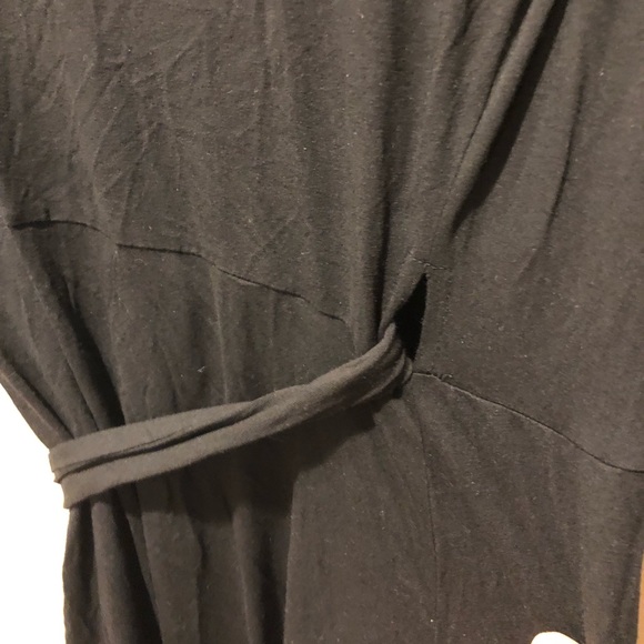 Banana Republic brand black cotton blend long sleeved true wrap dress, size XS - Picture 4 of 8
